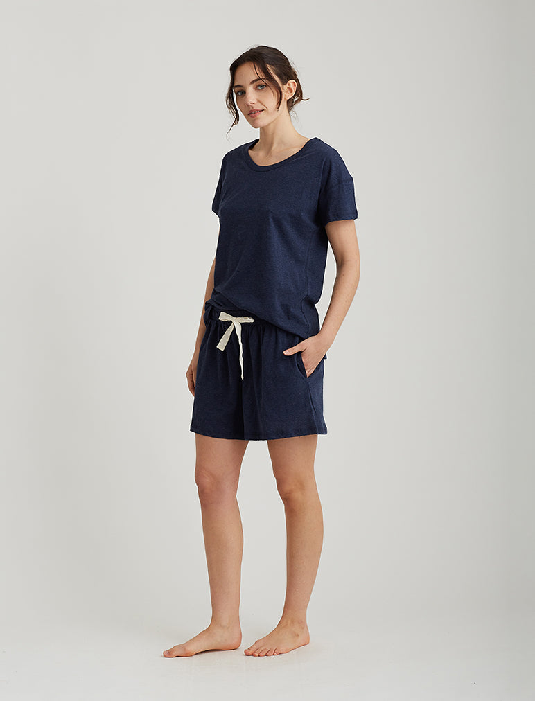 Jada Organic Knit Boxer in Navy