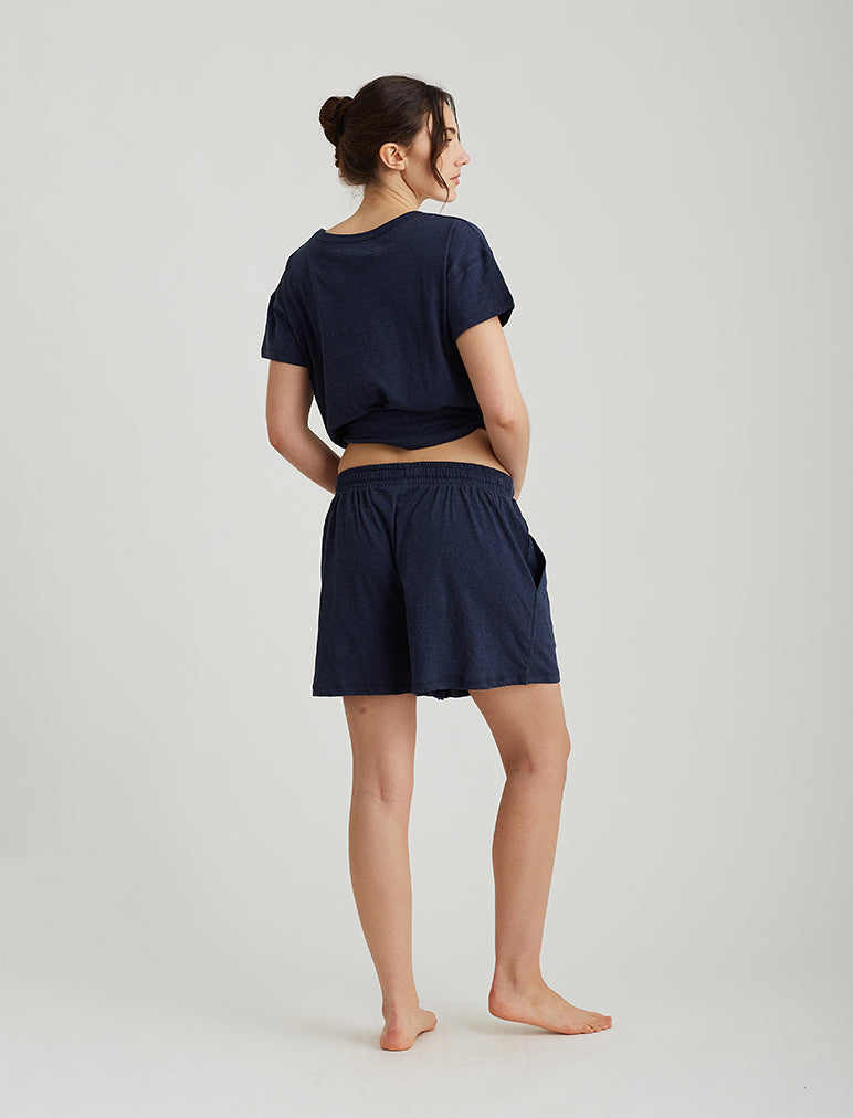Jada Organic Knit Boxer in Navy