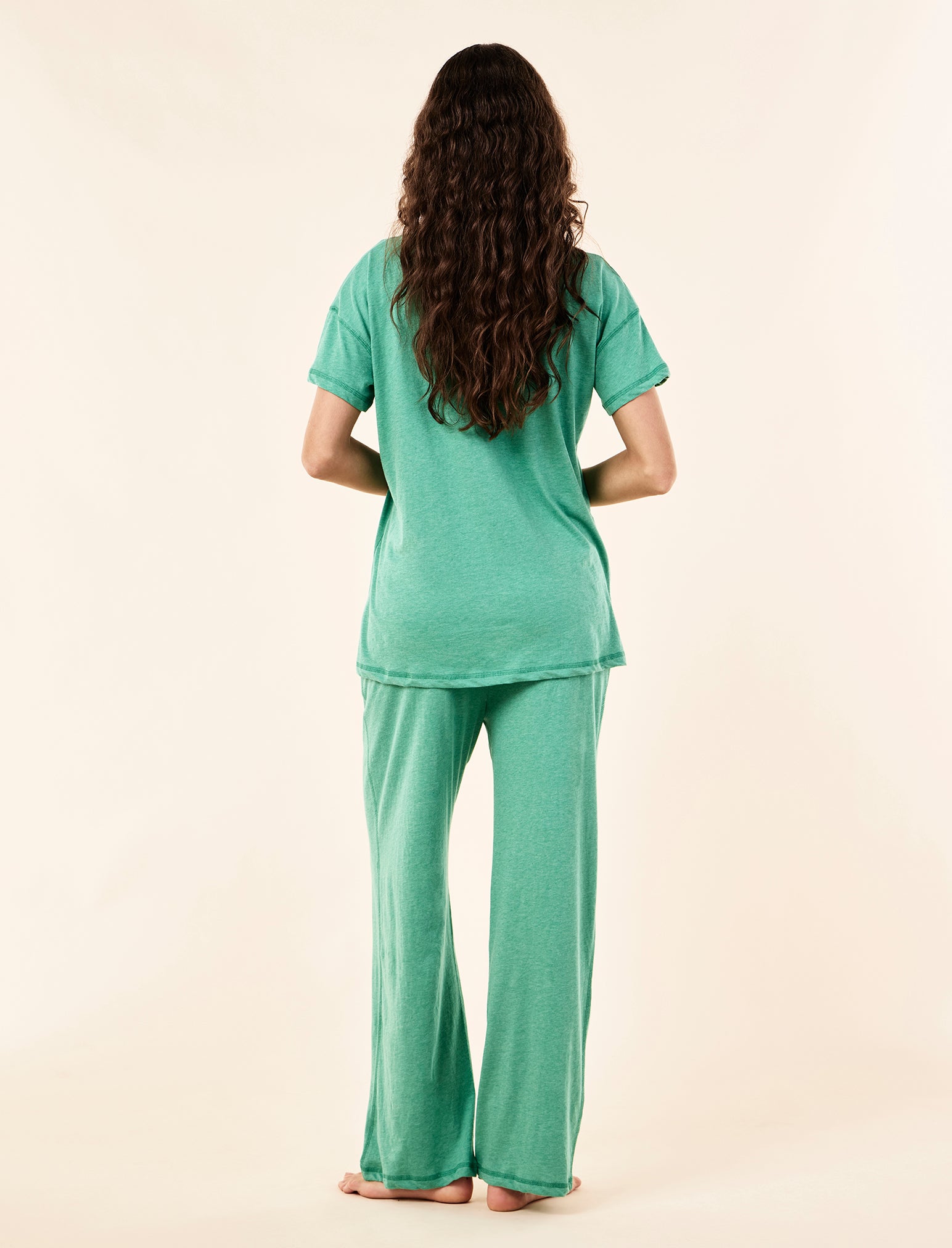 Jada Organic Cotton Knit Tee & Straight Leg Pant