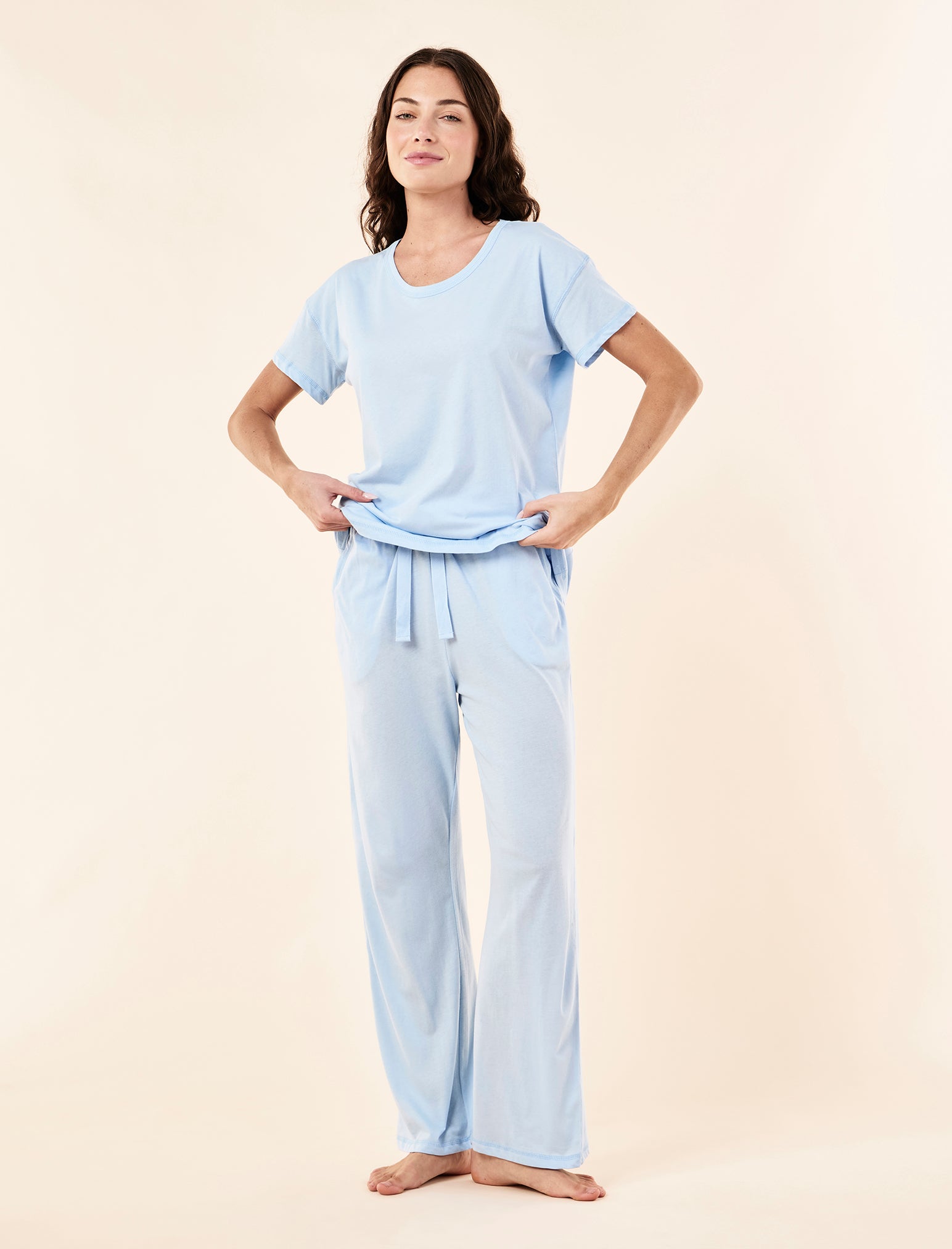 Jada Organic Cotton Knit Tee & Straight Leg Pant