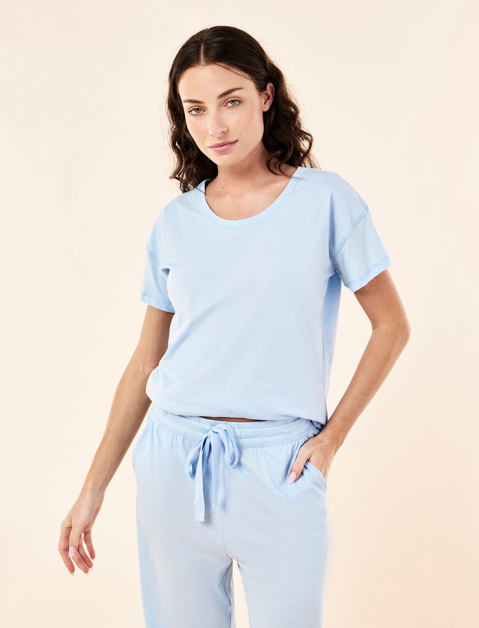 Jada Organic Cotton Knit Tee & Straight Leg Pant