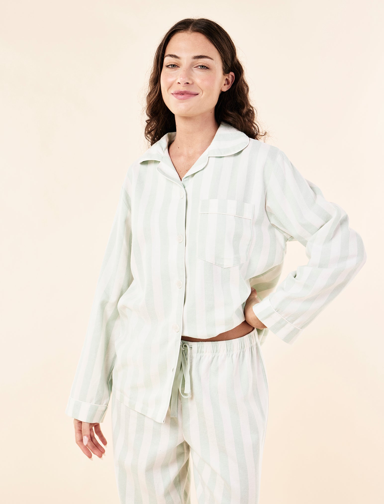 Cotton Stripe Full Length PJ Set