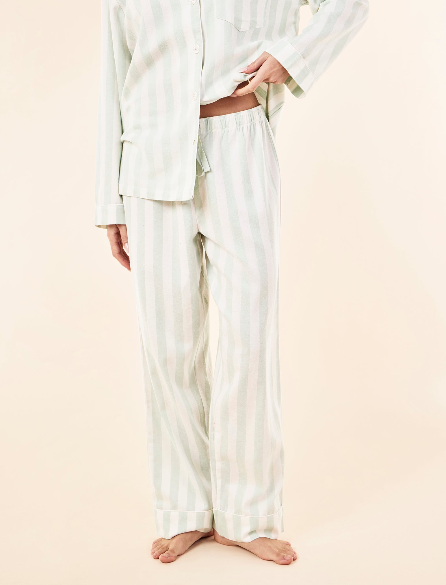 Cotton Stripe Full Length PJ Set