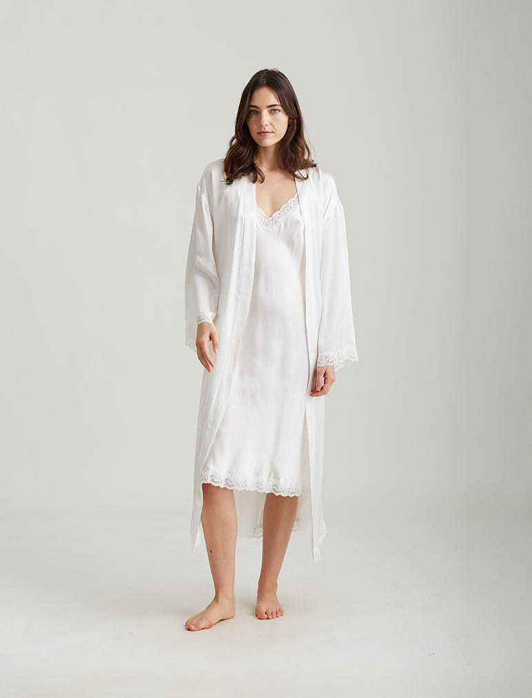 Camille Silk Lace Maxi Robe