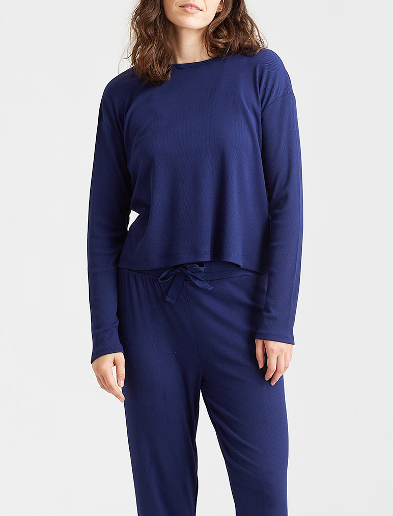 Luxe Rib Modal Boxy Long Sleeve Tee