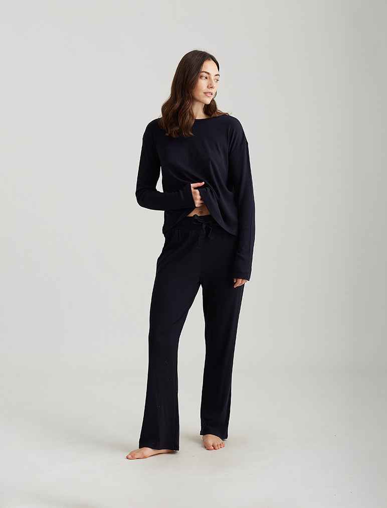 Luxe Rib Modal Wide Leg Pant