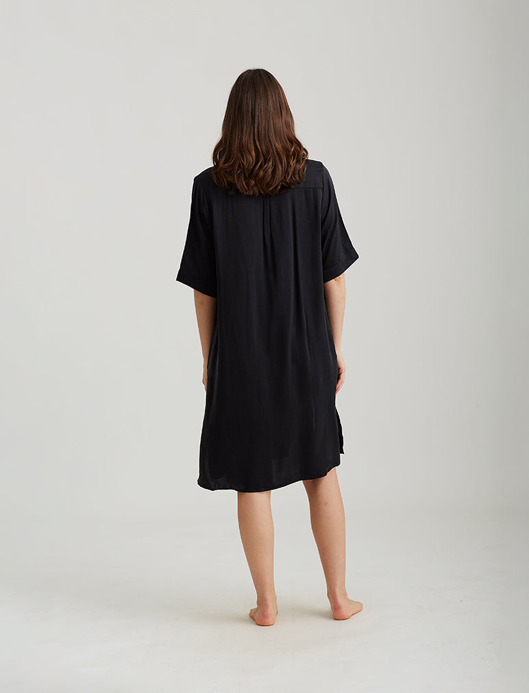 Audrey Silk Short Sleeve Nightshirt