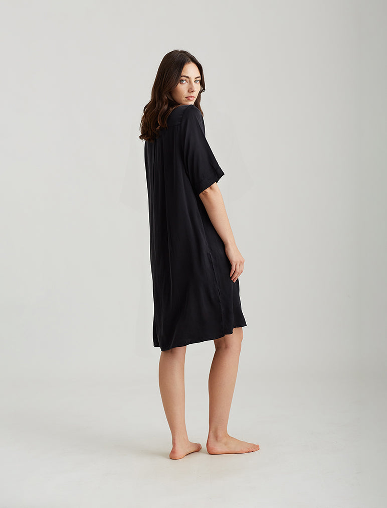 Audrey Silk Short Sleeve Nightshirt