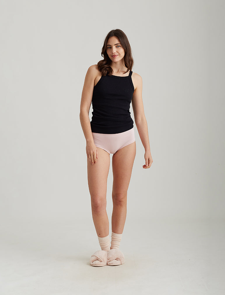 Milla High Neck Rib Shelf Bra Tank