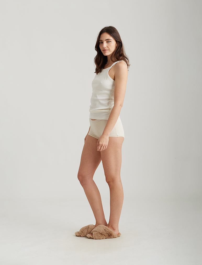 Milla High Neck Rib Shelf Bra Tank