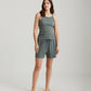 Milla High Neck Rib Shelf Bra Tank