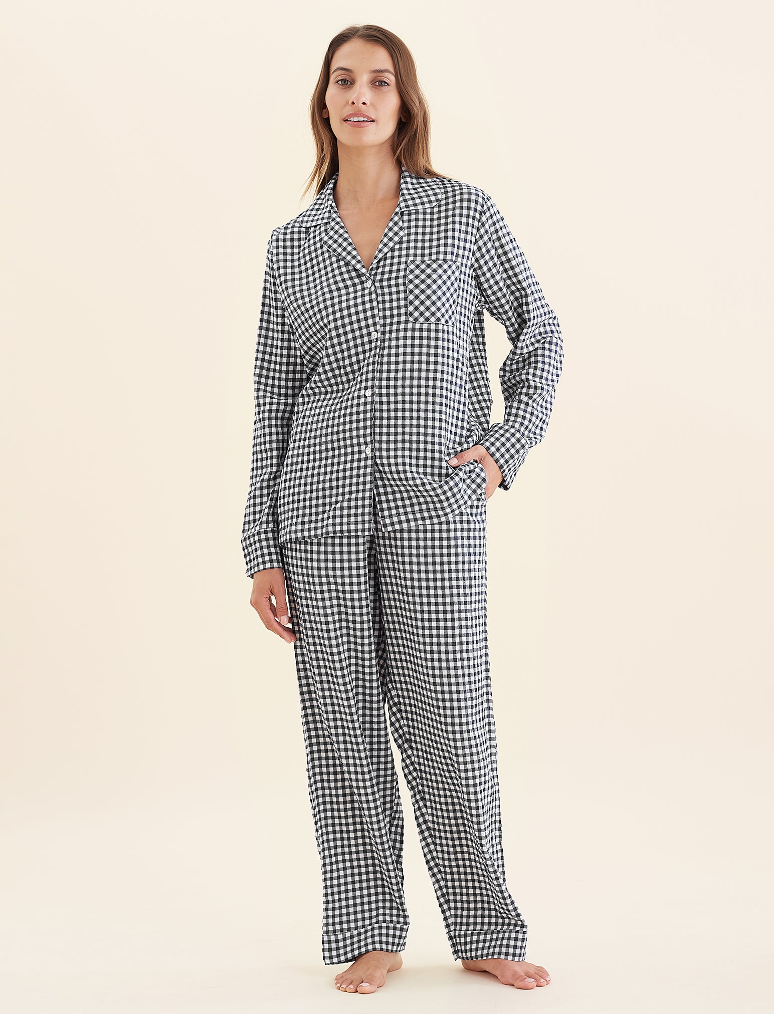 Seersucker Gingham PJ Set