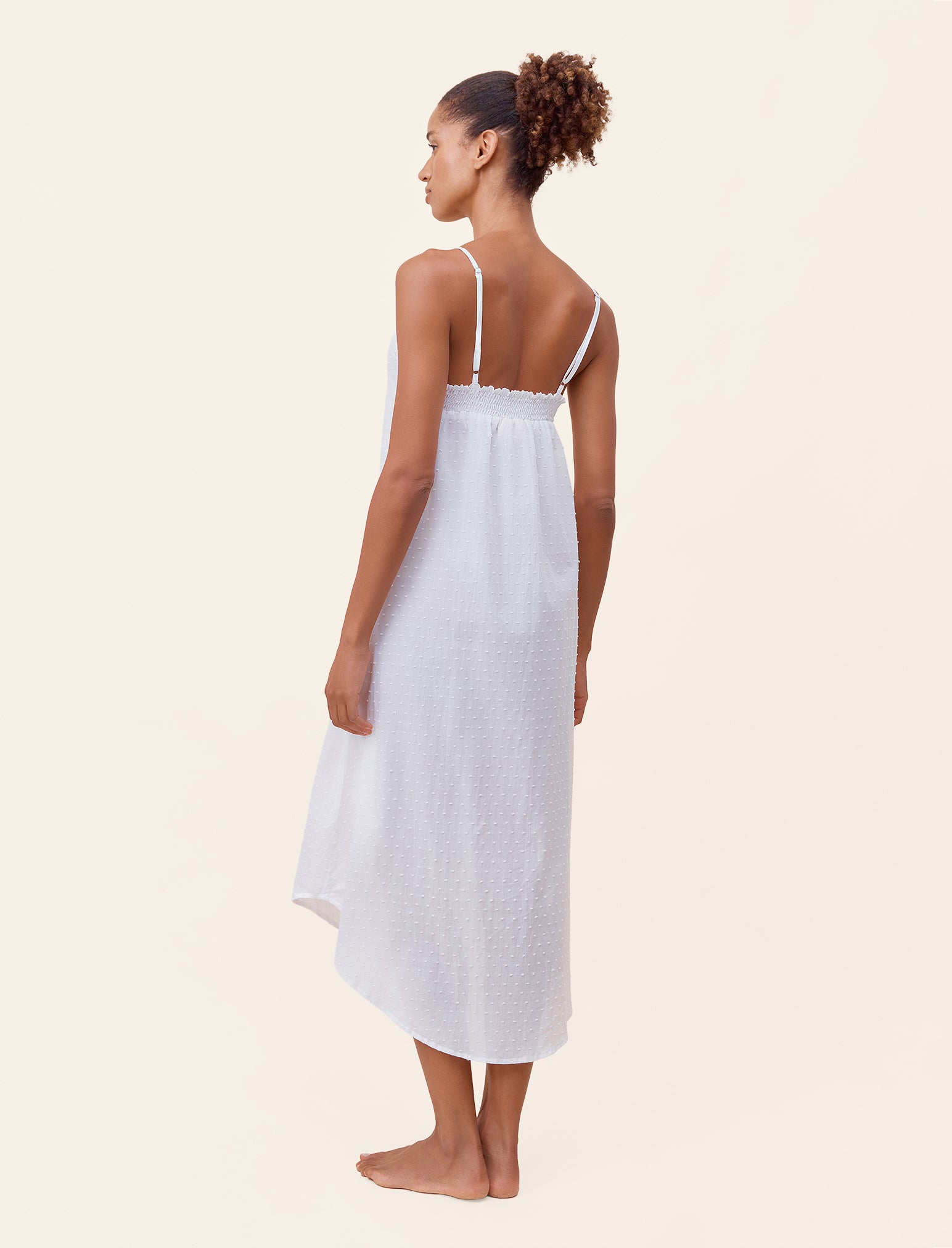 Swiss Dot Lace Front Maxi Nightie