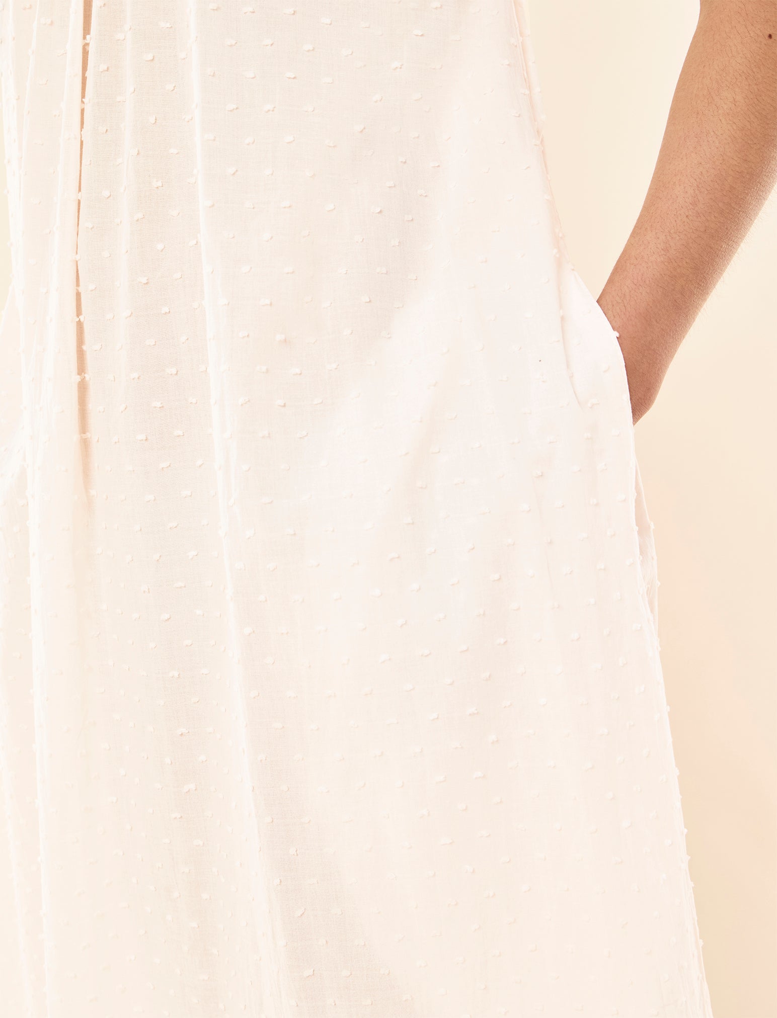 Swiss Dot Lace Front Maxi Nightie