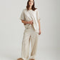 Eloise Stretch Silk Full Length Wide Leg Pant