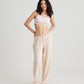 Ashley Textured Cotton Wide Leg Pant