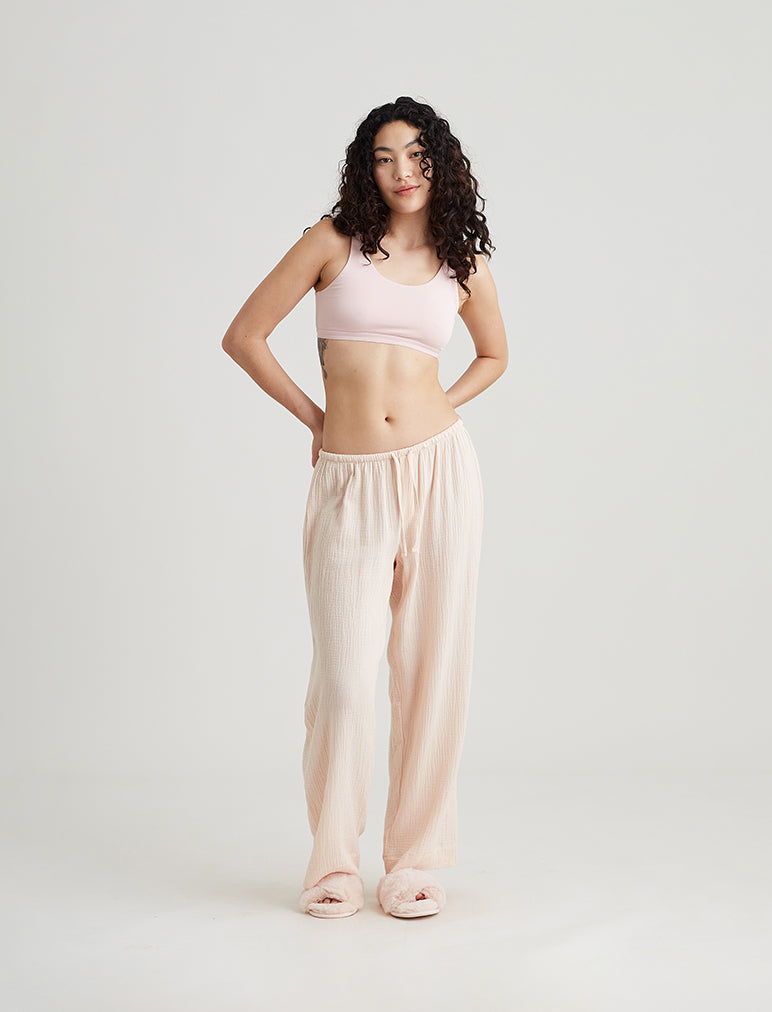 Ashley Textured Cotton Wide Leg Pant
