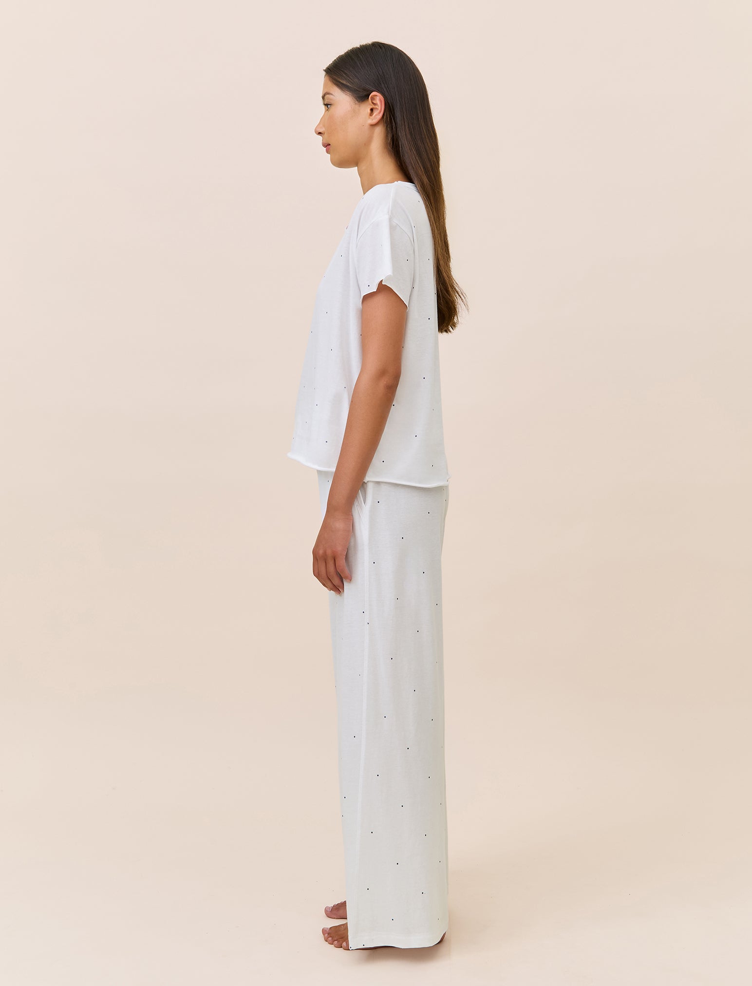 Jada Organic Cotton Knit Boxy Tee & Wide Leg Pant