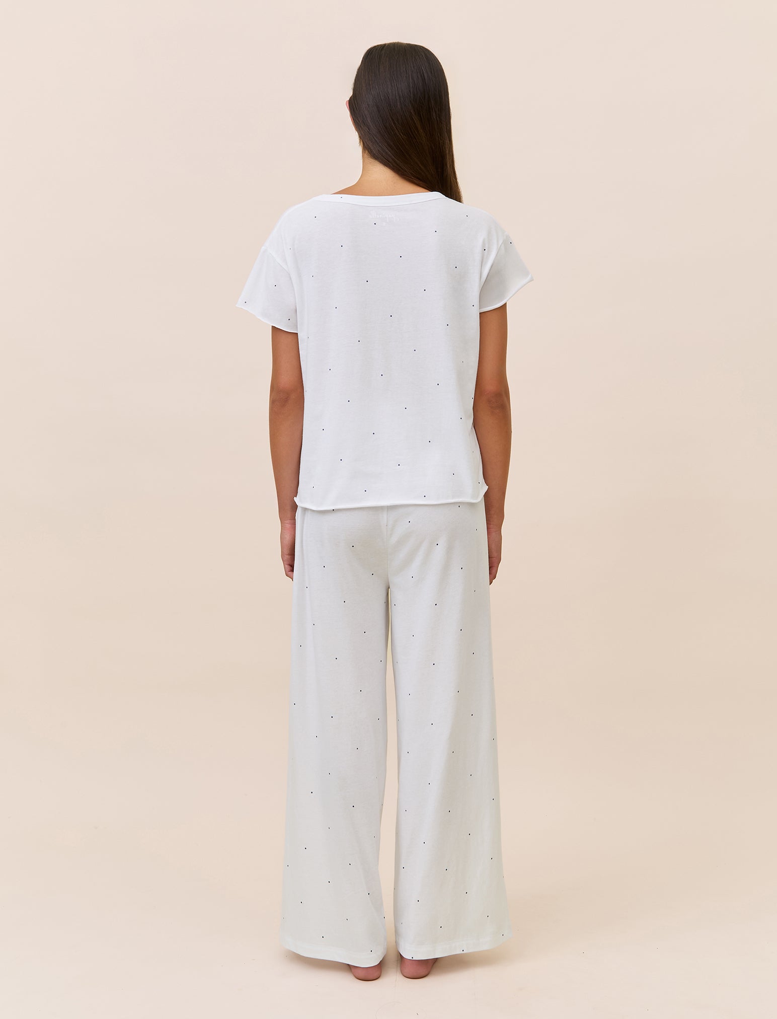 Jada Organic Cotton Knit Boxy Tee & Wide Leg Pant