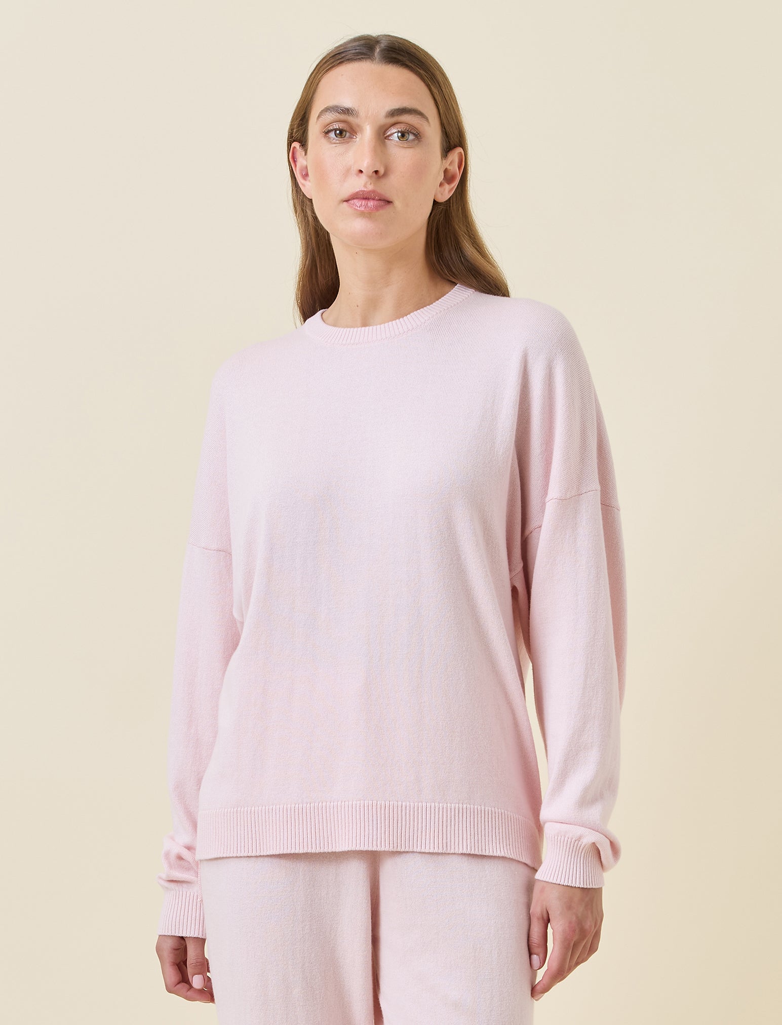 Crew-Neck Cashmere Knit Top