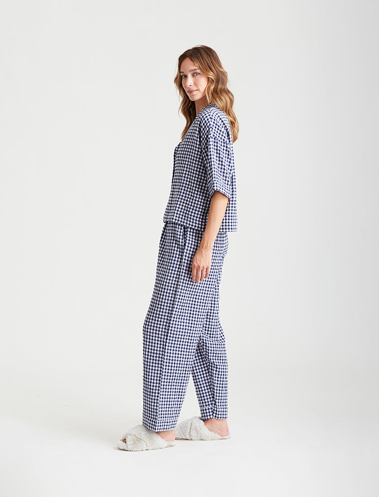 Seersucker Gingham Short Sleeve PJ Set