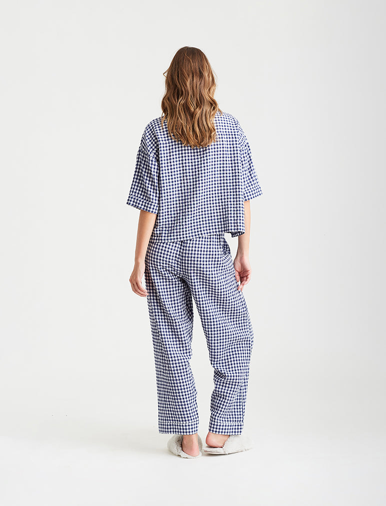Seersucker Gingham Short Sleeve PJ Set