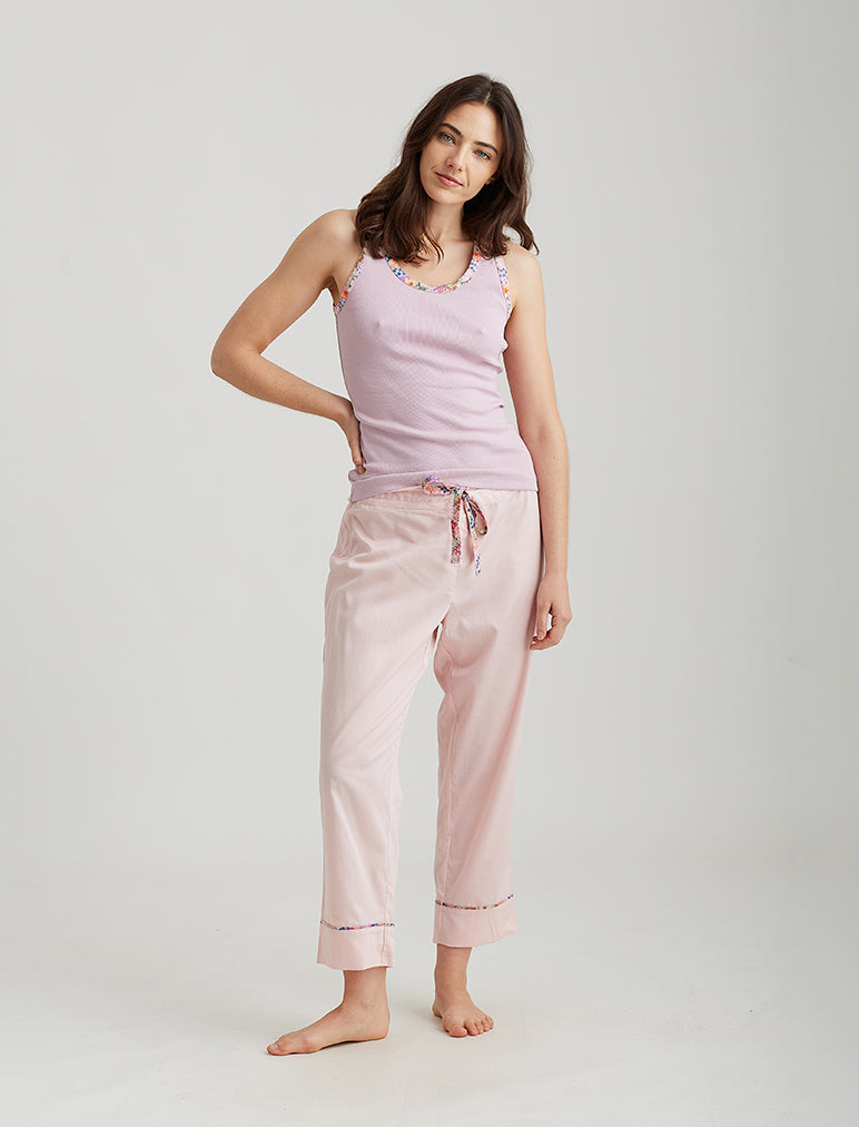 Painted Travels Trim Crop Pant