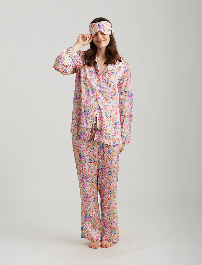 Painted Travels Silk Full Length PJ & Eyemask