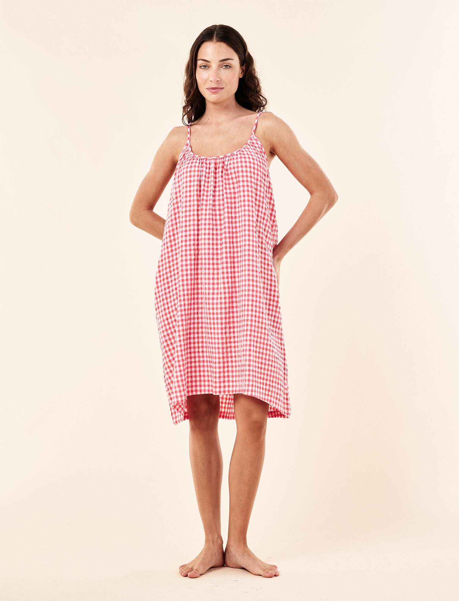 Seersucker Gingham Strappy Nightie