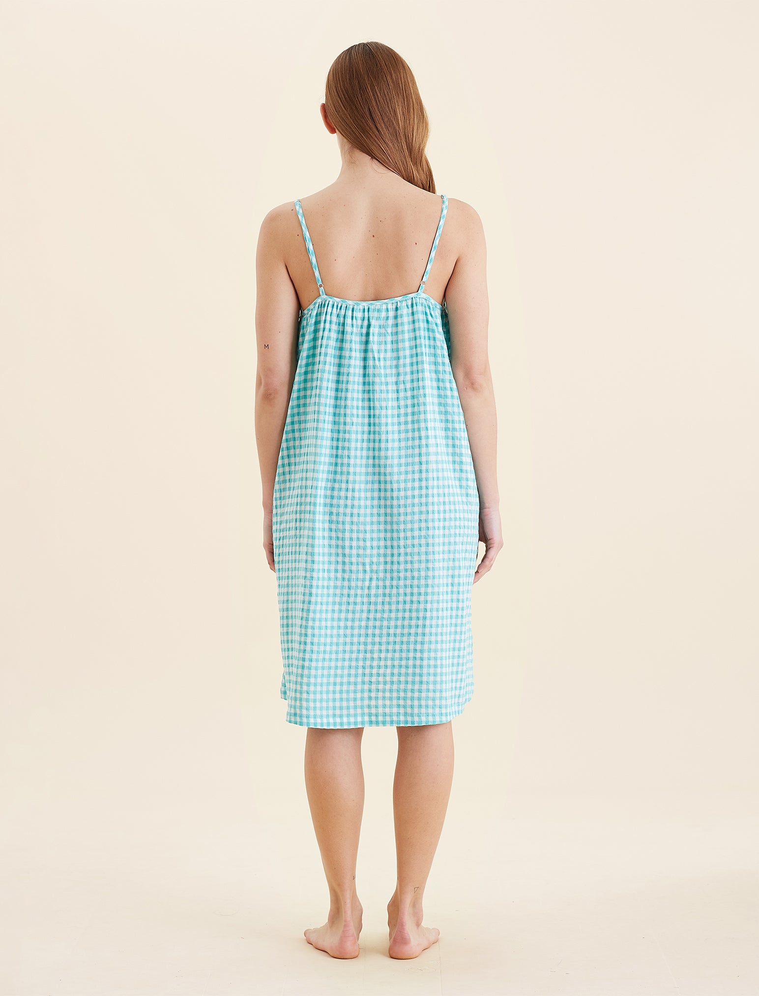 Seersucker Gingham Strappy Nightie