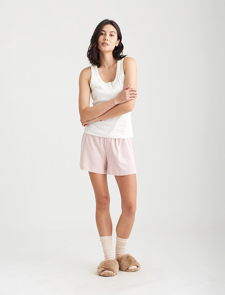 Milla Rib Shelf Bra Henley Tank