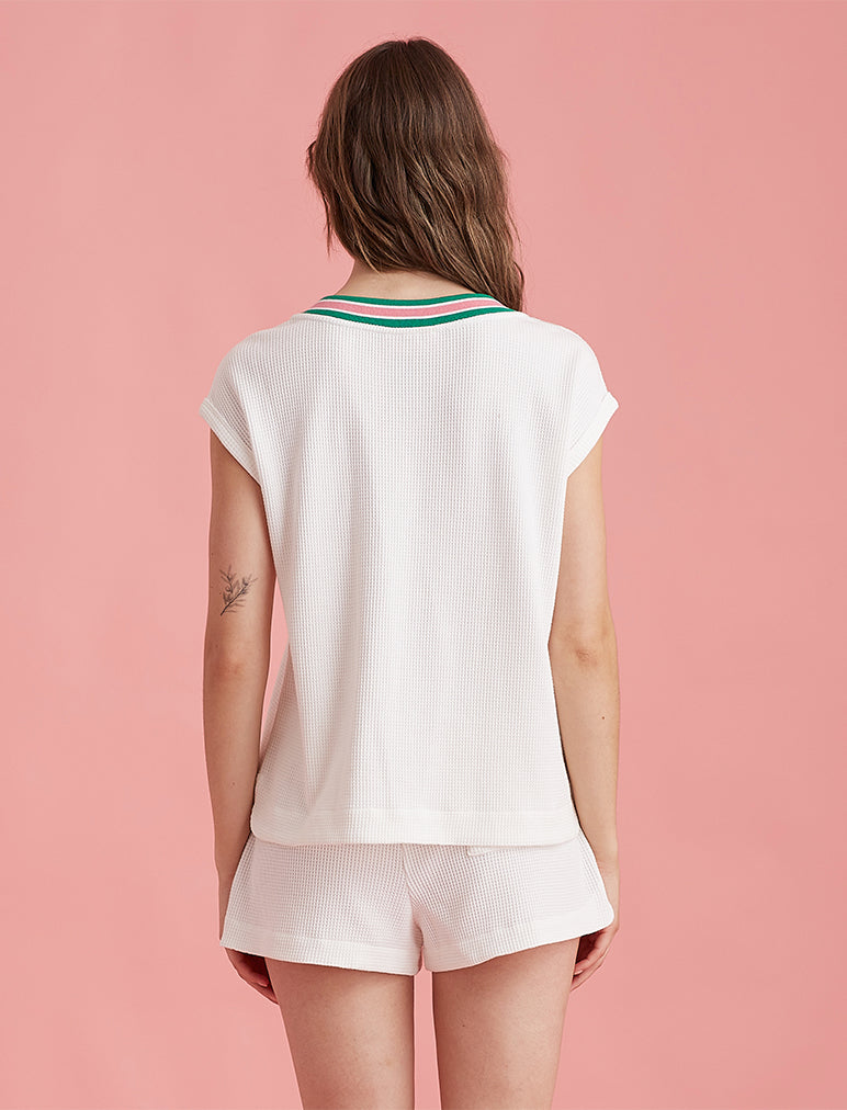 Luxe Waffle Tennis Logo Tank