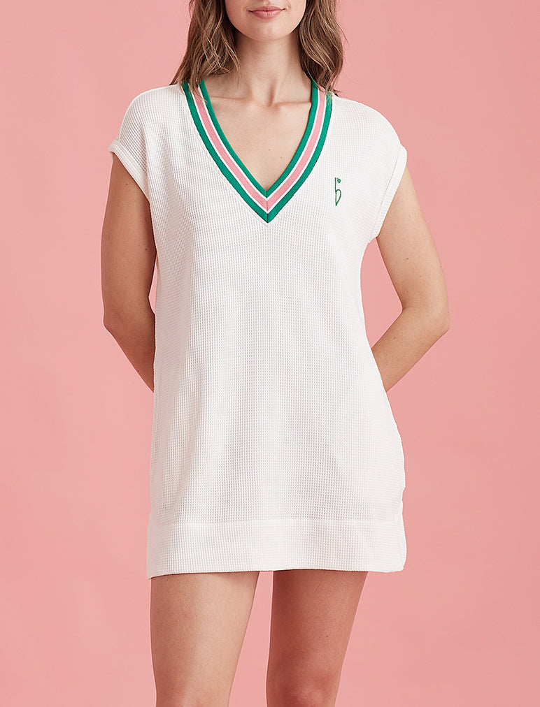 Luxe Waffle Tennis Logo Tank Dress