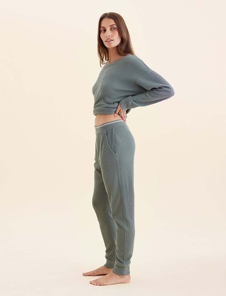 Super Soft Waffle Exposed Elastic Jogger