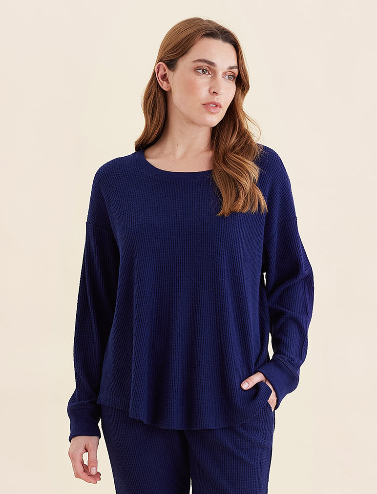 Super Soft Waffle Long Sleeve Relaxed Top