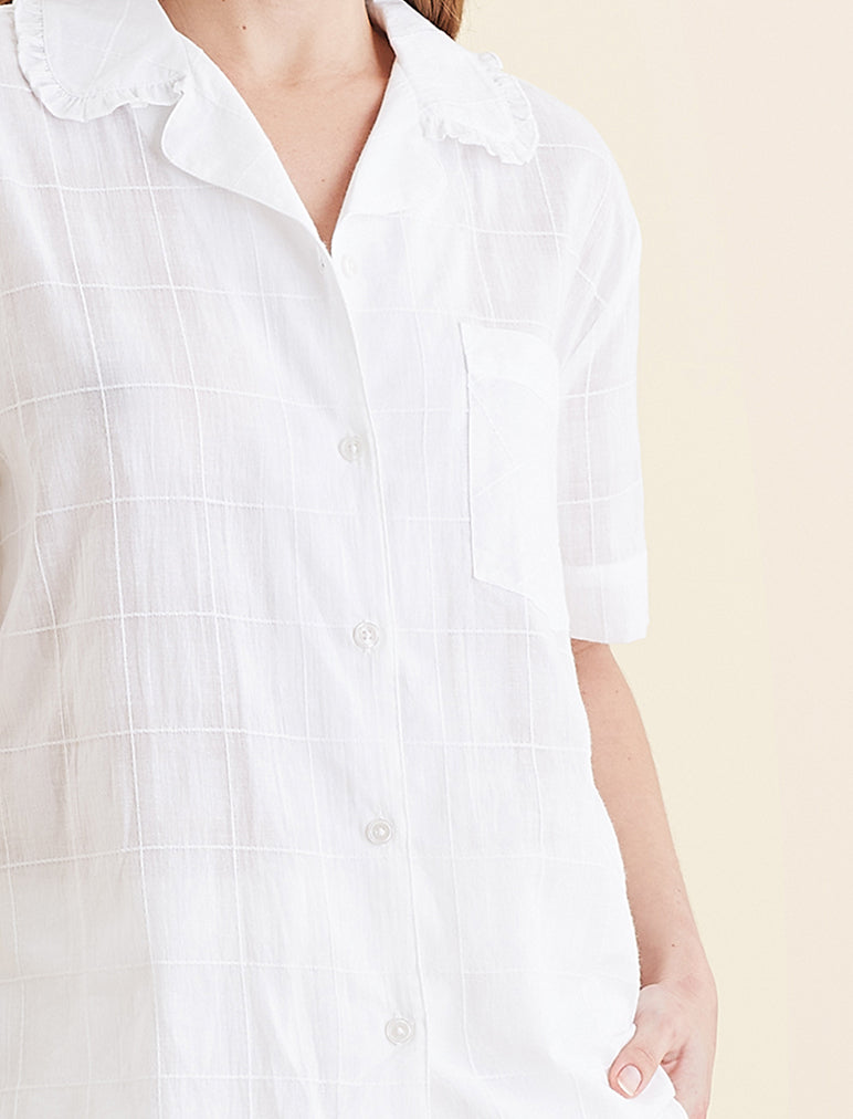 Ivy Organic Cotton Frill S/Slv Boxer PJ Set