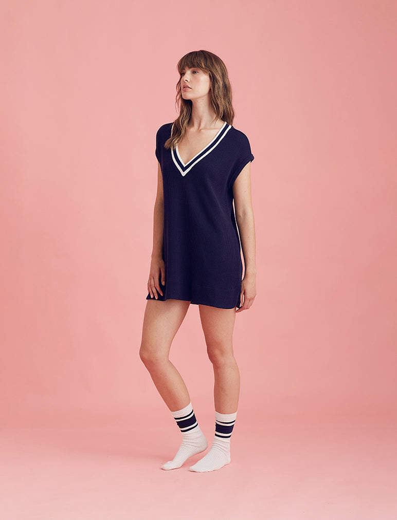 Luxe Waffle Tennis Tank Dress