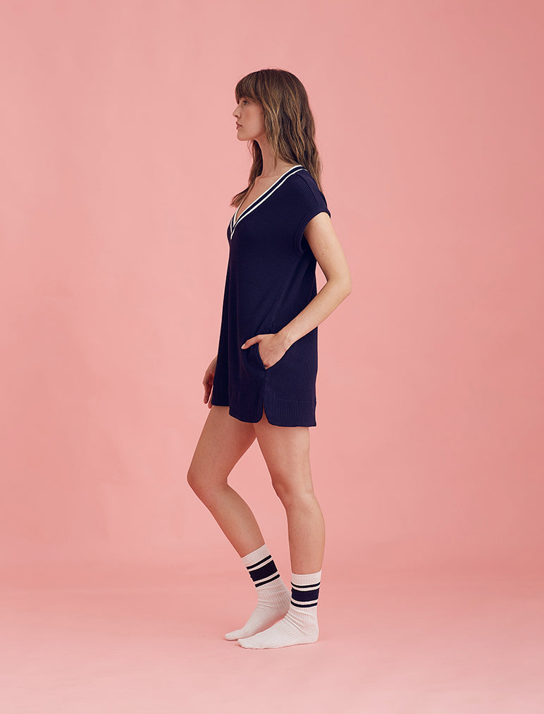 Luxe Waffle Tennis Tank Dress