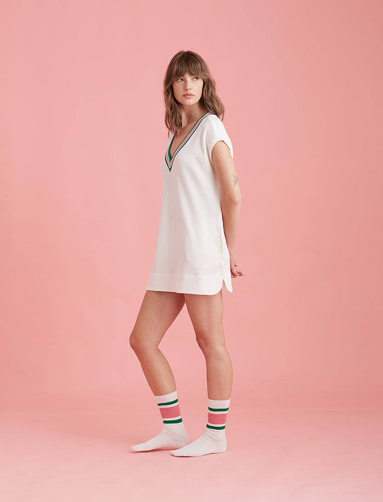 Luxe Waffle Tennis Tank Dress