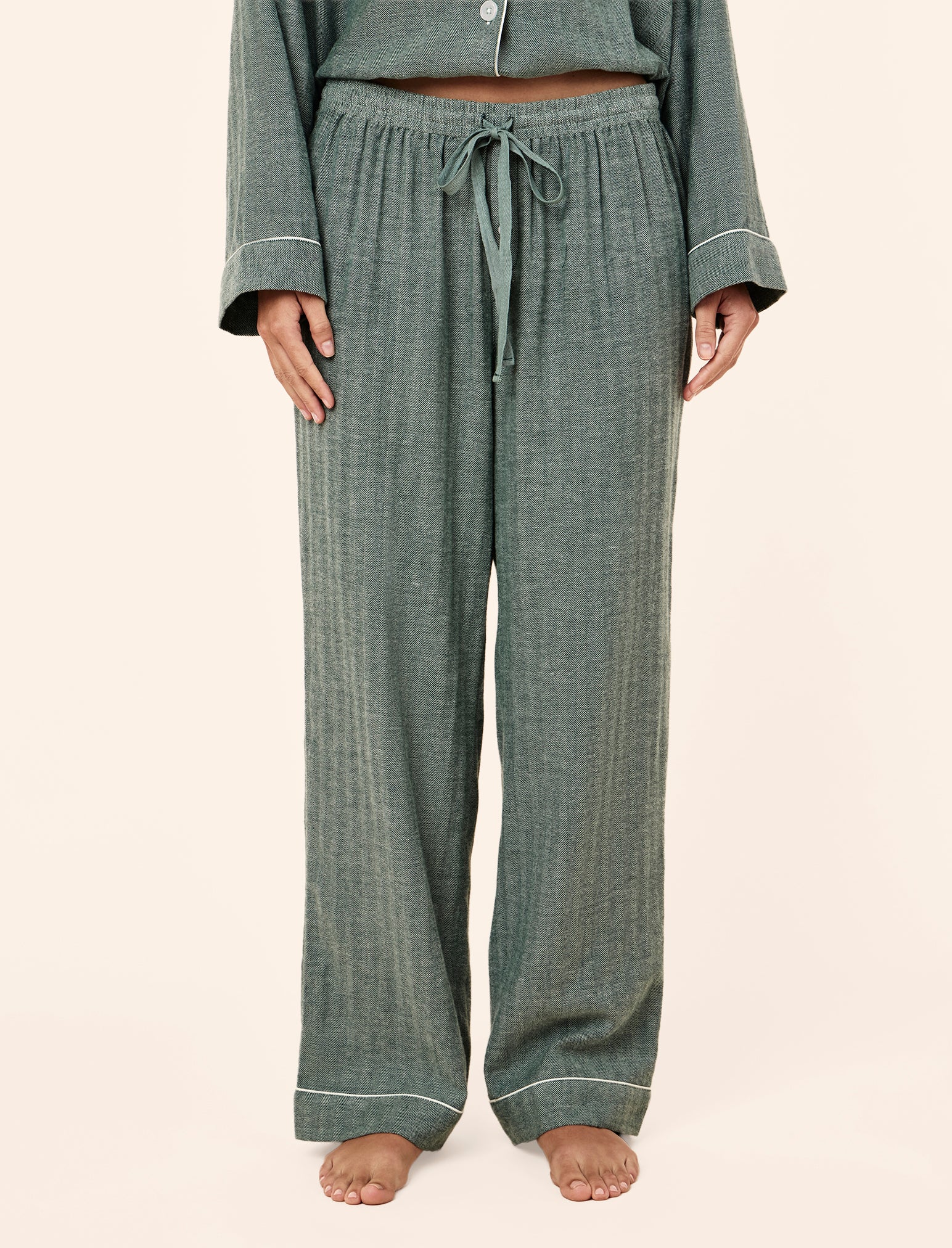 Super Soft Brushed Herringbone PJ Set