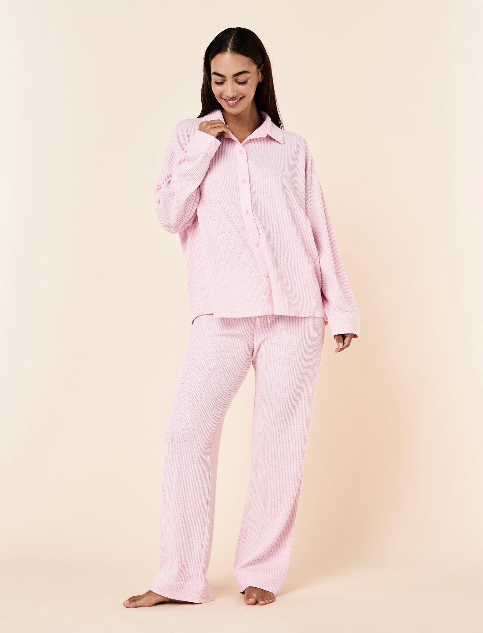 Super Soft Waffle Full Length PJ Set