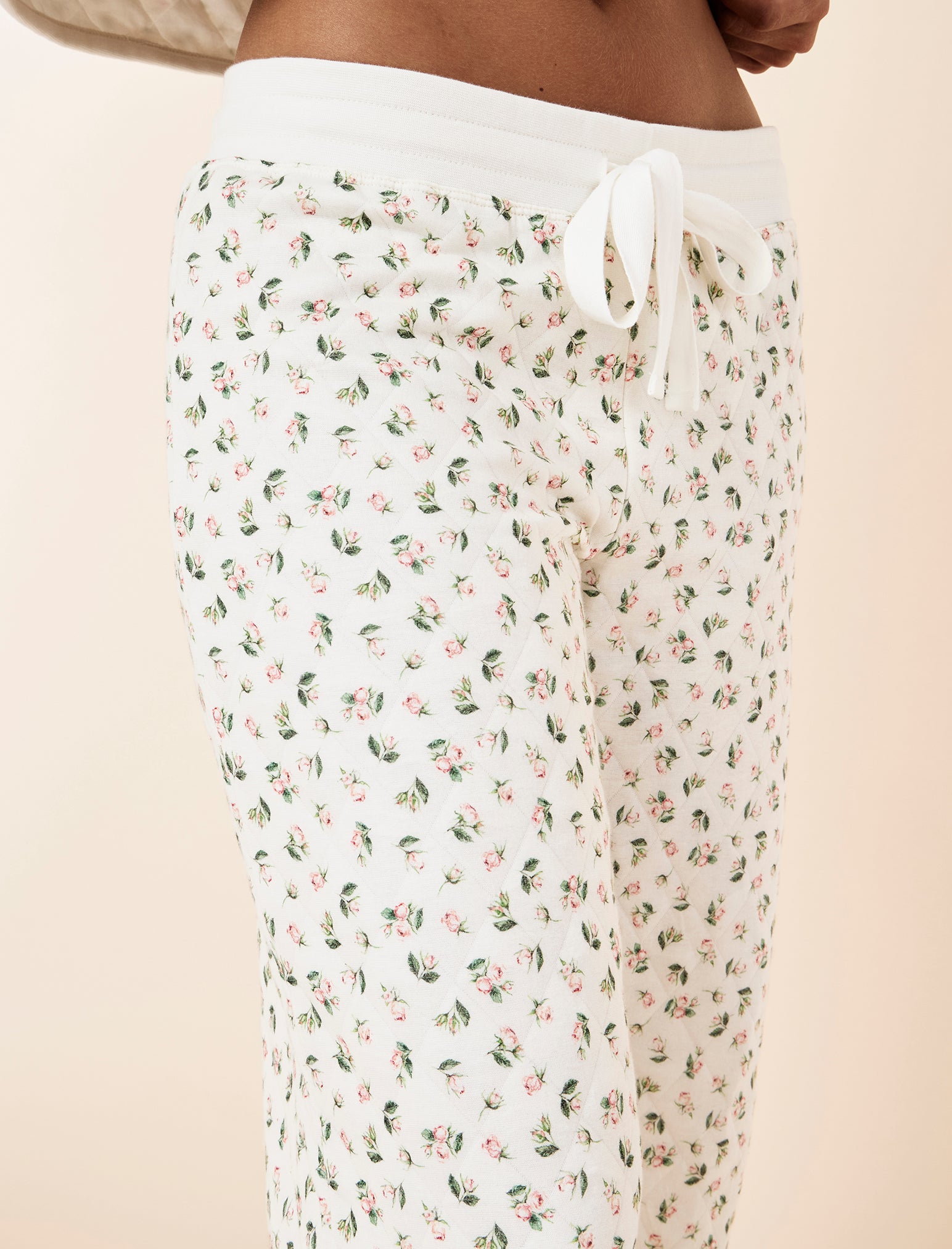 Quilted Cotton Straight Leg Pant