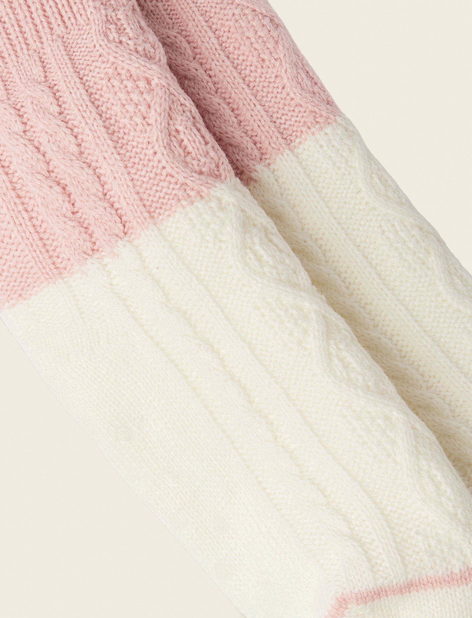 Colour Block Cable Reading Socks