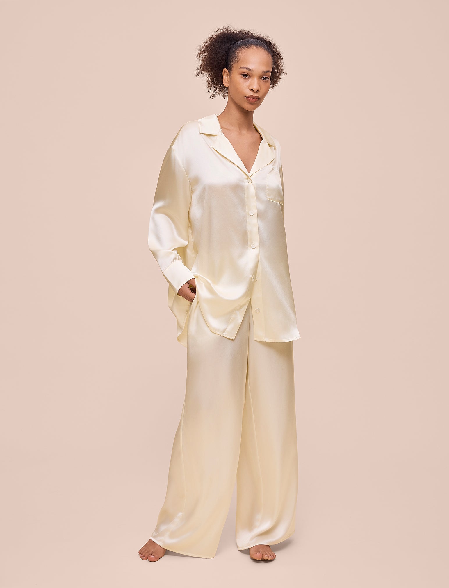 Audrey Mulberry Silk Wide Leg Pant