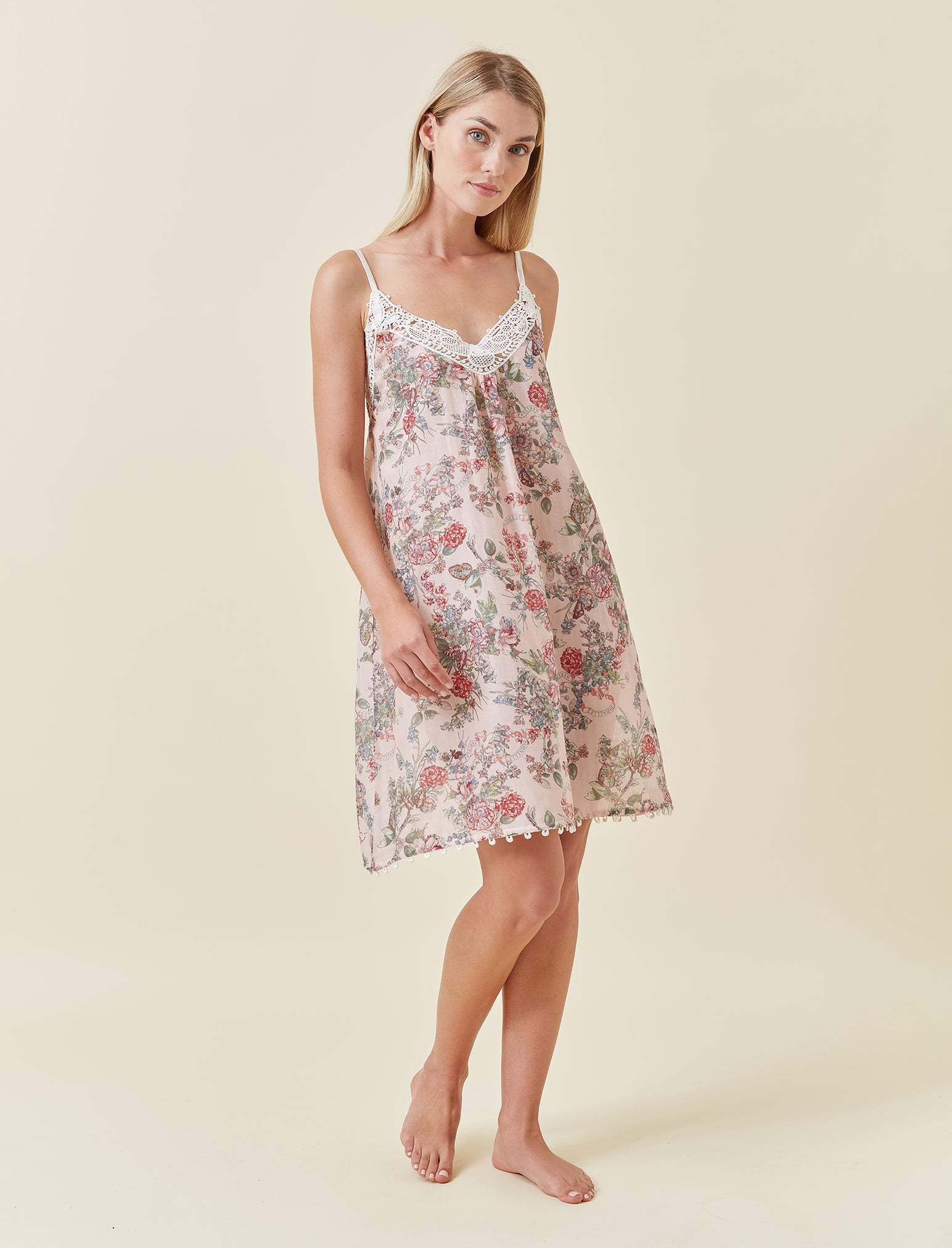 Layla Lace Front Midi Nightie