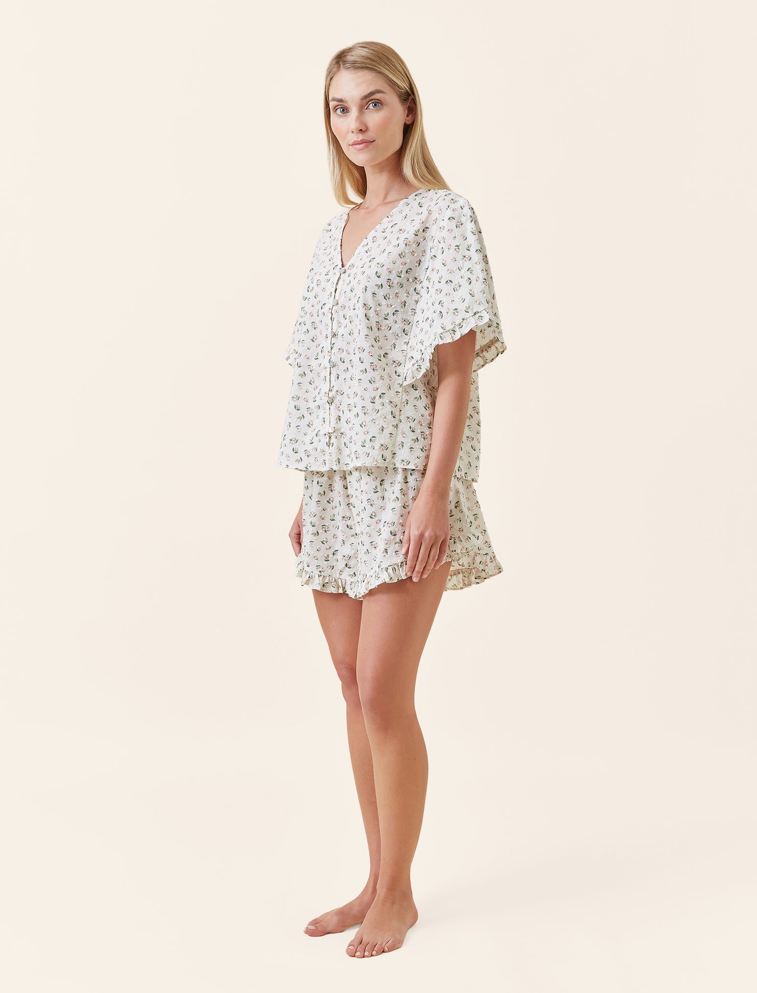 Swiss Dot Frill Boxer PJ Set