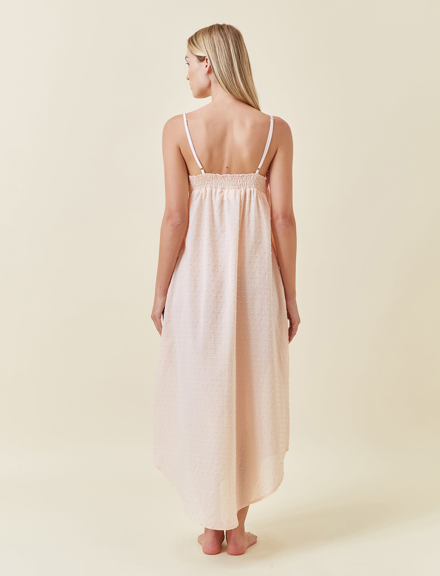 Swiss Dot Lace Front Maxi Nightie