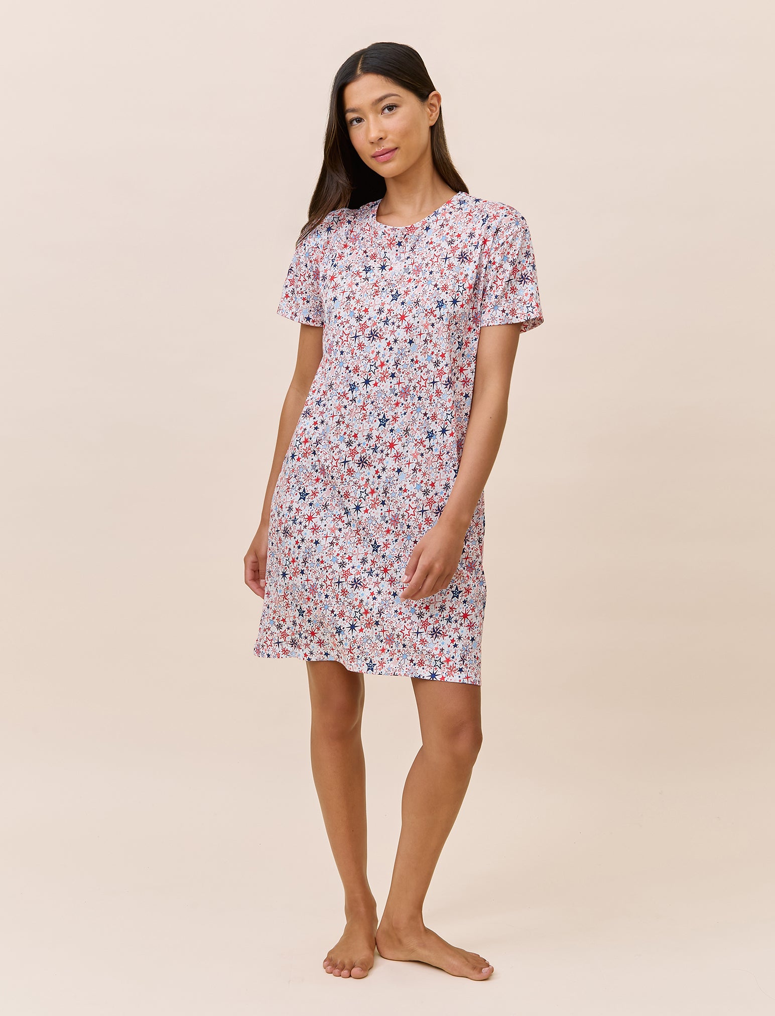 Christmas Stars Organic Cotton Knit Midi Nightie