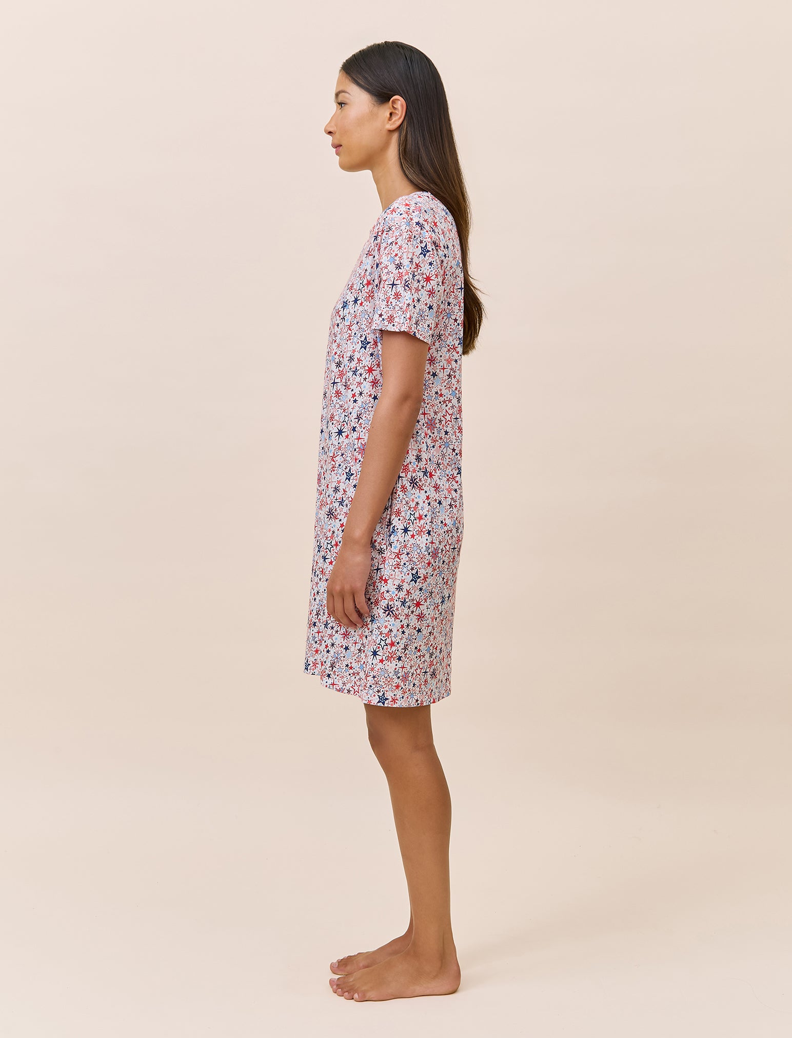 Christmas Stars Organic Cotton Knit Midi Nightie