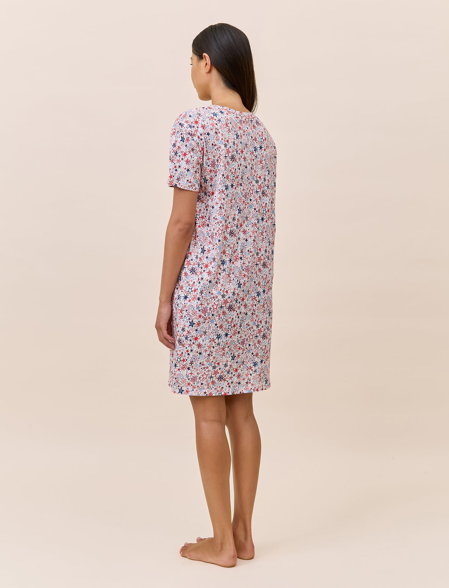 Christmas Stars Organic Cotton Knit Midi Nightie